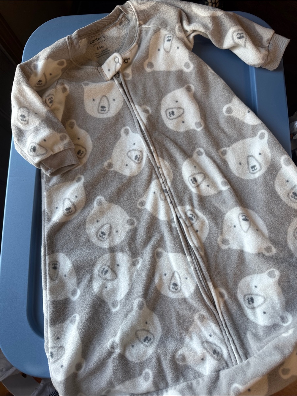Carter's Cream & Light Gray Bear Print Sleep Sack